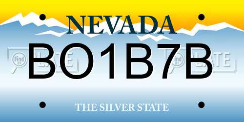 BO1B7B Nevada License Plate