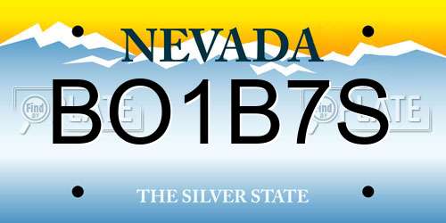 BO1B7S Nevada License Plate