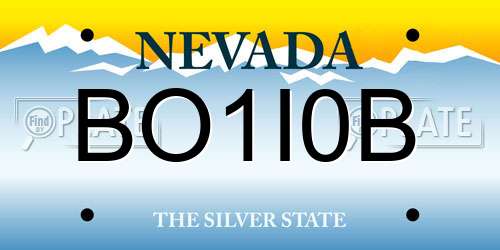 BO1I0B Nevada License Plate