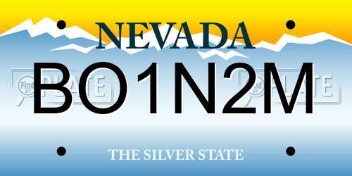 BO1N2M Nevada License Plate