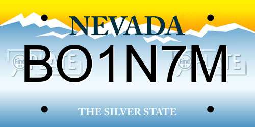 BO1N7M Nevada License Plate