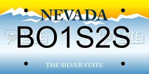 BO1S2S Nevada License Plate