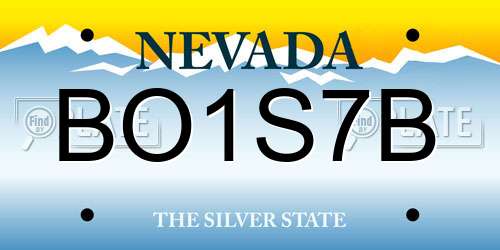 BO1S7B Nevada License Plate