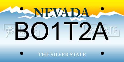BO1T2A Nevada License Plate