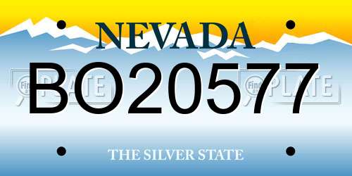 BO20577 Nevada License Plate