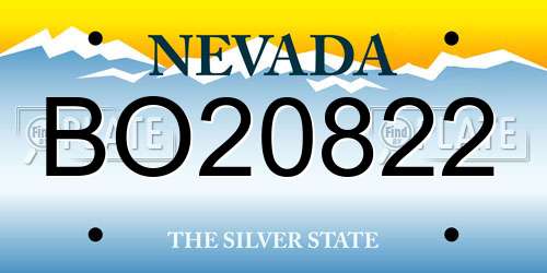 BO20822 Nevada License Plate