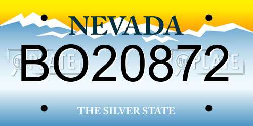 BO20872 Nevada License Plate