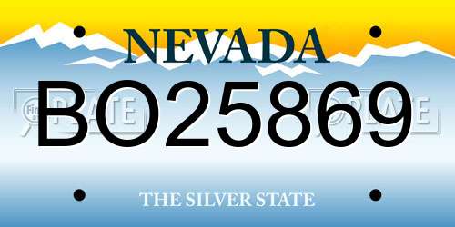 BO25869 Nevada License Plate
