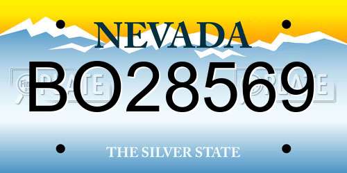 BO28569 Nevada License Plate