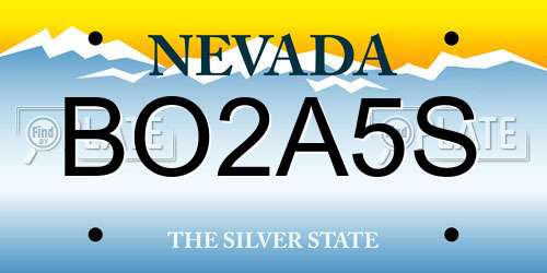 BO2A5S Nevada License Plate