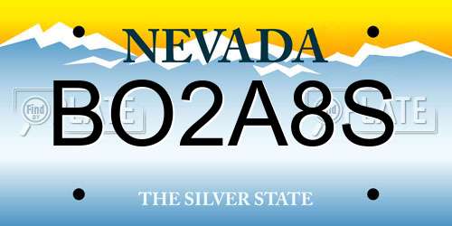 BO2A8S Nevada License Plate