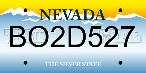 BO2D527 Nevada License Plate