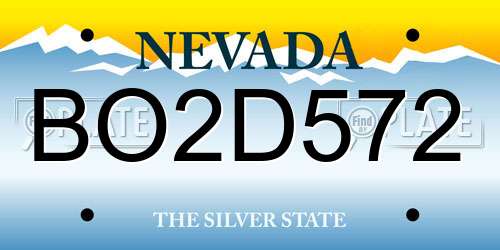 BO2D572 Nevada License Plate