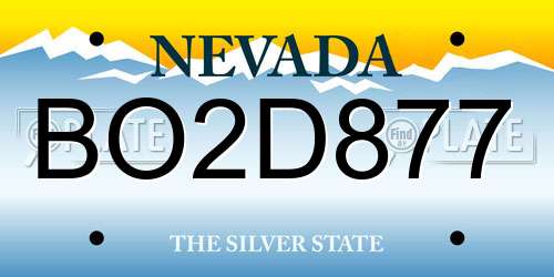 BO2D877 Nevada License Plate