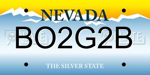BO2G2B Nevada License Plate