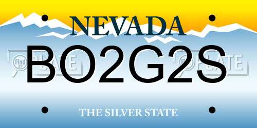 BO2G2S Nevada License Plate
