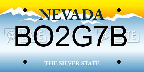 BO2G7B Nevada License Plate