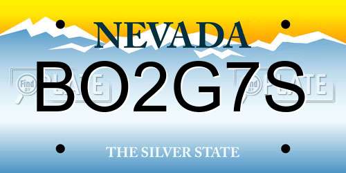 BO2G7S Nevada License Plate
