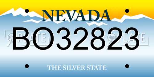 BO32823 Nevada License Plate