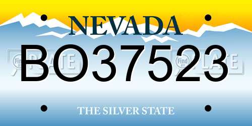 BO37523 Nevada License Plate