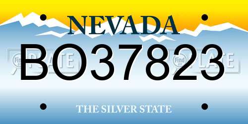 BO37823 Nevada License Plate