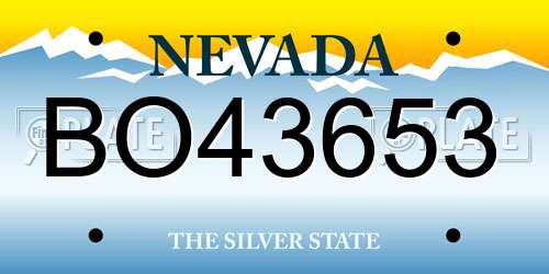 BO43653 Nevada License Plate