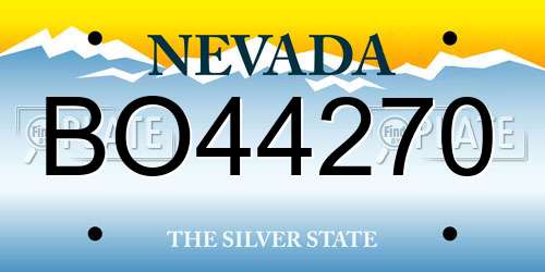 BO44270 Nevada License Plate