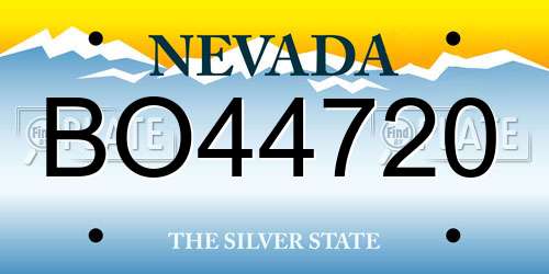 BO44720 Nevada License Plate