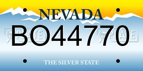 BO44770 Nevada License Plate