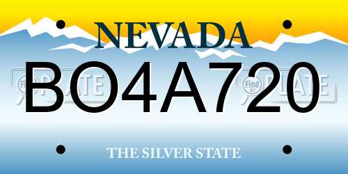 BO4A720 Nevada License Plate