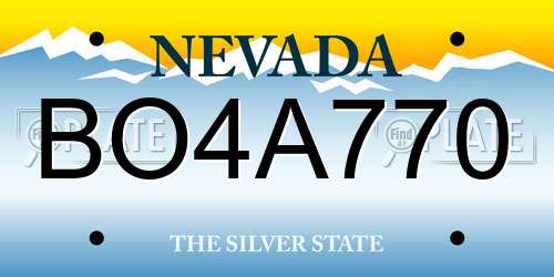BO4A770 Nevada License Plate