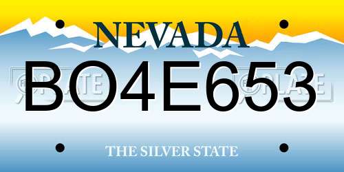 BO4E653 Nevada License Plate