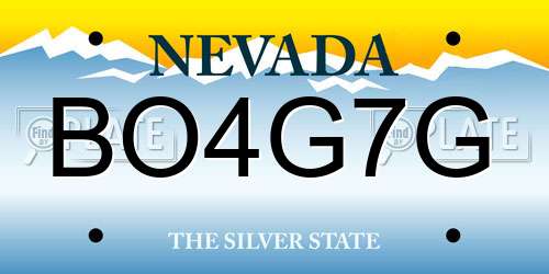 BO4G7G Nevada License Plate