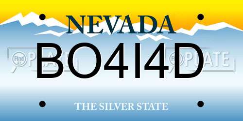 BO4I4D Nevada License Plate