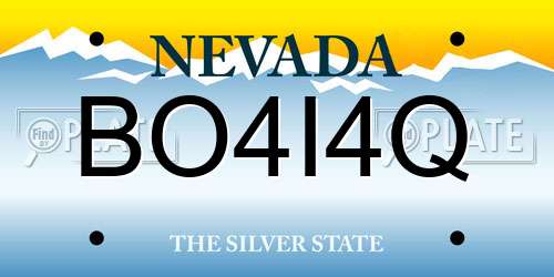 BO4I4Q Nevada License Plate