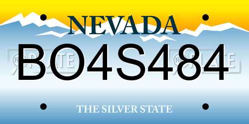 BO4S484 Nevada License Plate