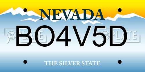 BO4V5D Nevada License Plate