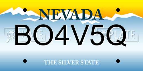 BO4V5Q Nevada License Plate
