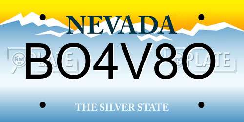 BO4V8O Nevada License Plate