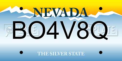 BO4V8Q Nevada License Plate
