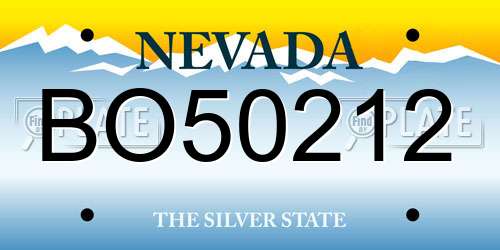 BO50212 Nevada License Plate