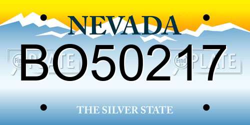 BO50217 Nevada License Plate