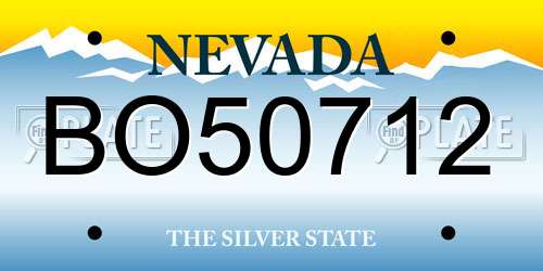 BO50712 Nevada License Plate