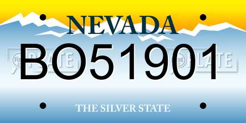 BO51901 Nevada License Plate