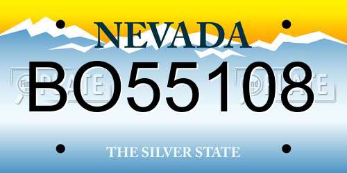 BO55108 Nevada License Plate