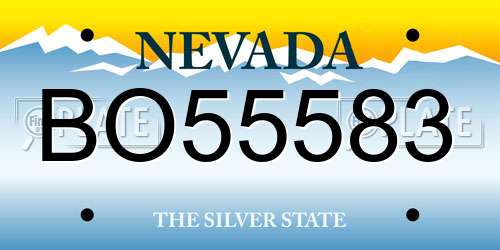BO55583 Nevada License Plate