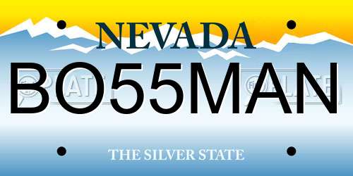 BO55MAN Nevada License Plate