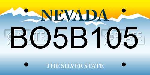 BO5B105 Nevada License Plate
