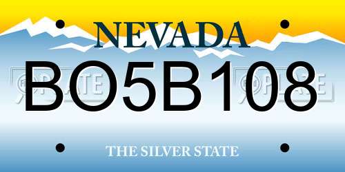 BO5B108 Nevada License Plate