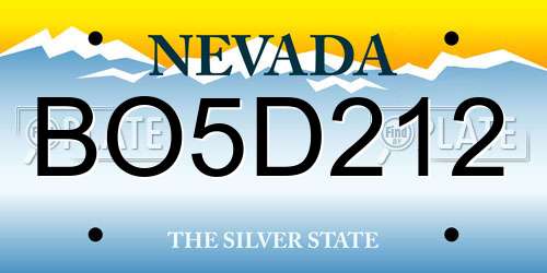 BO5D212 Nevada License Plate